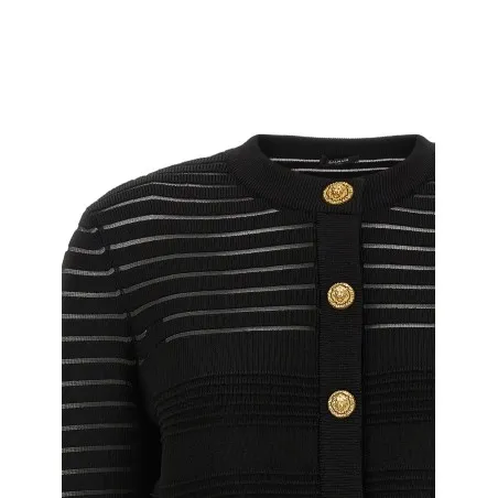 Balmain Semi-transparent Stripes Cardigan - BALMAIN