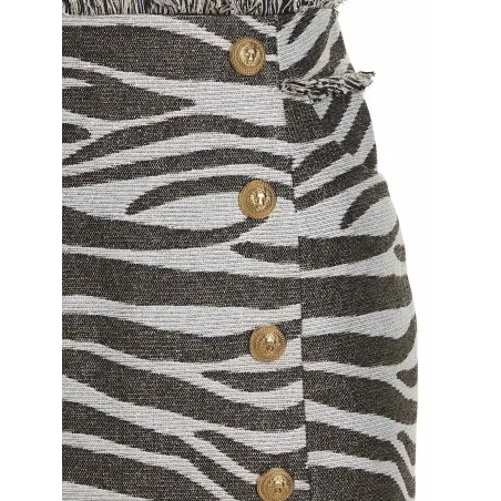 Balmain Lurex Zebra Skirt - BALMAIN