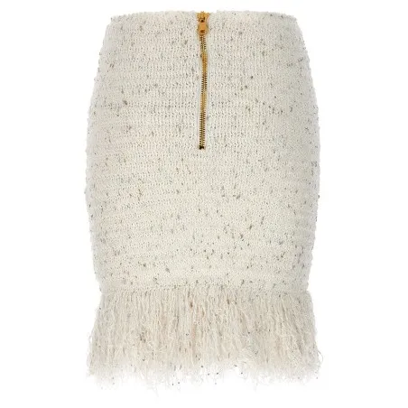 Balmain Fringed Tweed Skirt - BALMAIN