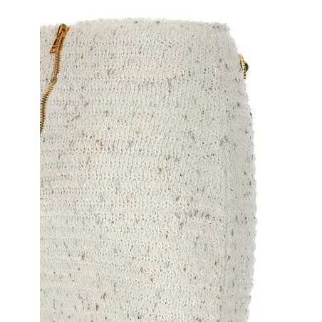 Balmain Fringed Tweed Skirt - BALMAIN