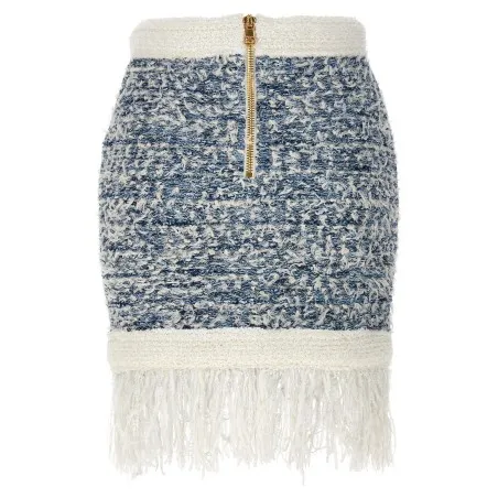Balmain Fringed Tweed Skirt - BALMAIN