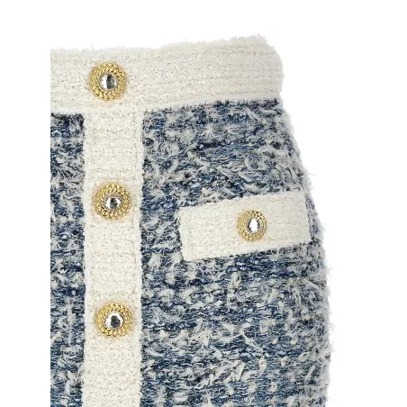 Balmain Fringed Tweed Skirt - BALMAIN
