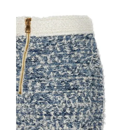 Balmain Fringed Tweed Skirt - BALMAIN