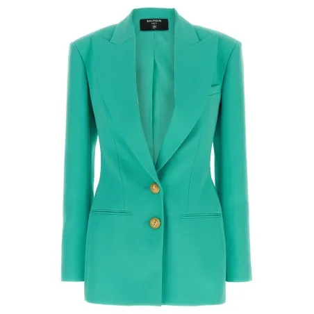 Balmain Logo Button Double-breasted Blazer - BALMAIN