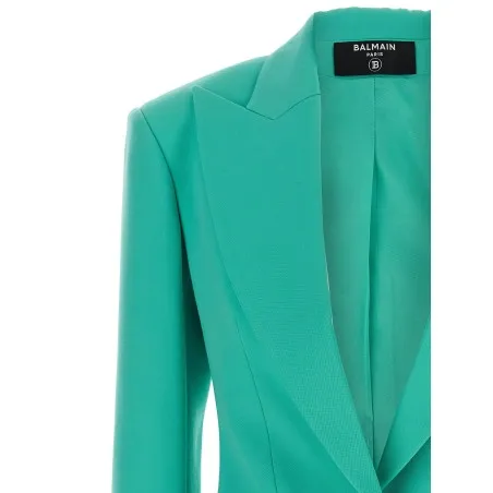 Balmain Logo Button Double-breasted Blazer - BALMAIN