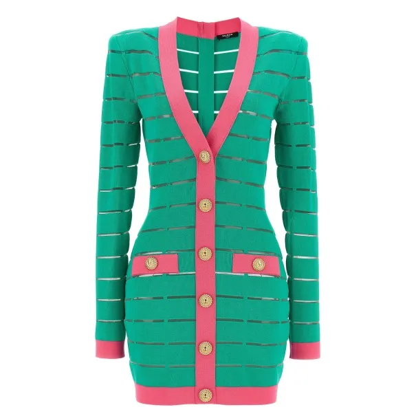 Balmain Two-tone Knit Dress - BALMAIN