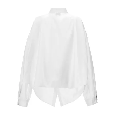 Balenciaga Asymmetric Shirt With Logo Embroidery - BALENCIAGA