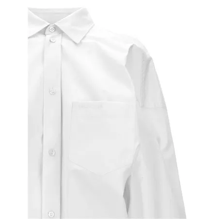 Balenciaga Asymmetric Shirt With Logo Embroidery - BALENCIAGA