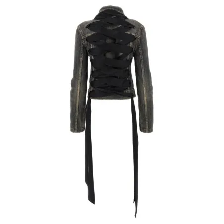 Balenciaga Lace Up Denim Jacket - BALENCIAGA