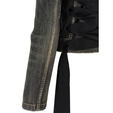 Balenciaga Lace Up Denim Jacket - BALENCIAGA