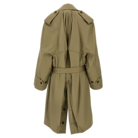 Balenciaga Draped Neck Trench Coat - BALENCIAGA