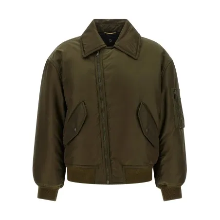 Saint Laurent Removable Shearling Neck Bomber Jacket - Yves Saint Laurent