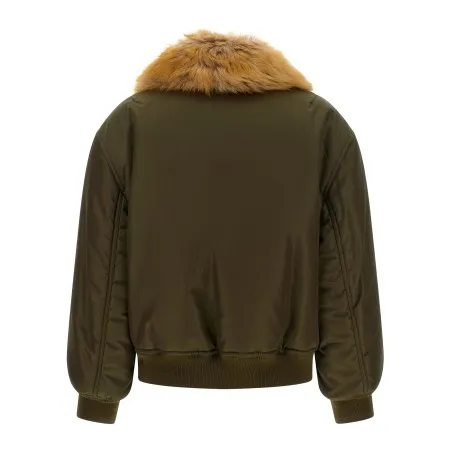 Saint Laurent Removable Shearling Neck Bomber Jacket - Yves Saint Laurent