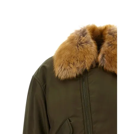 Saint Laurent Removable Shearling Neck Bomber Jacket - Yves Saint Laurent