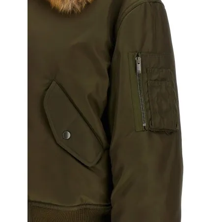 Saint Laurent Removable Shearling Neck Bomber Jacket - Yves Saint Laurent