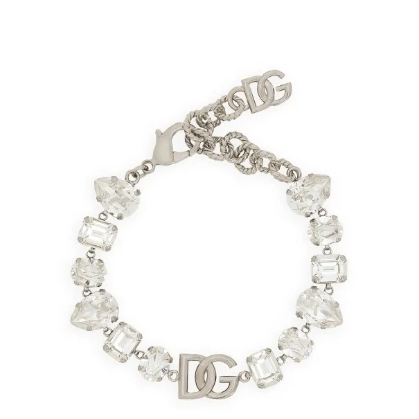 Dolce & Gabbana Bracelet With Rhinestones And Logo - Dolce&Gabbana