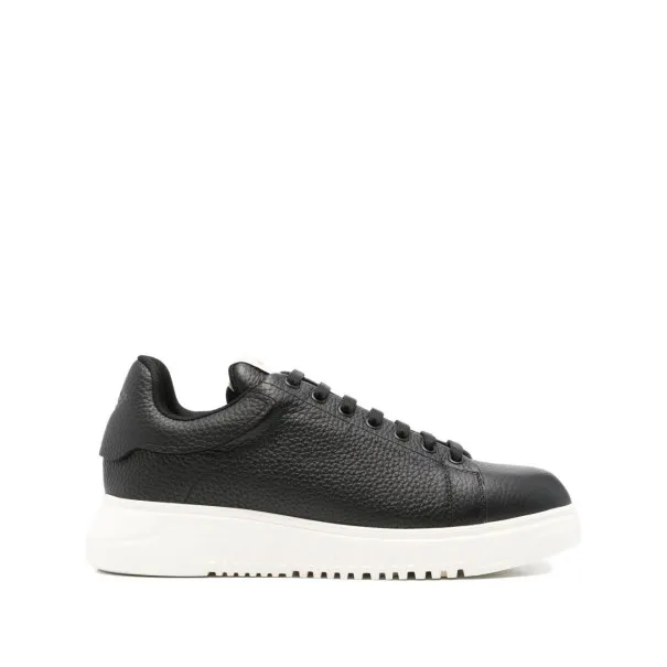 Emporio Armani Tumbled leather sneakers - Emporio Armani