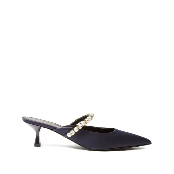 Stella McCartney Elsa Narrow Heel Shoes Decorated with Pearls - 
