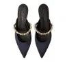 Stella McCartney Elsa Narrow Heel Shoes Decorated with Pearls - 