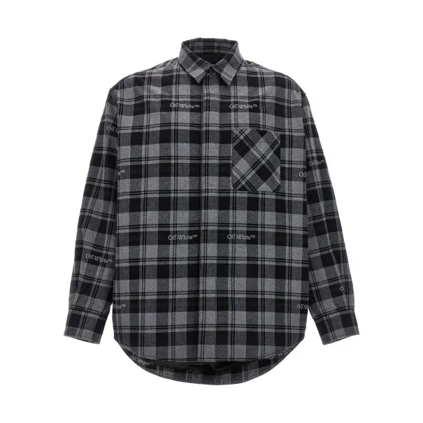 Off White Check Flannel Padded Jacket - OFF WHITE
