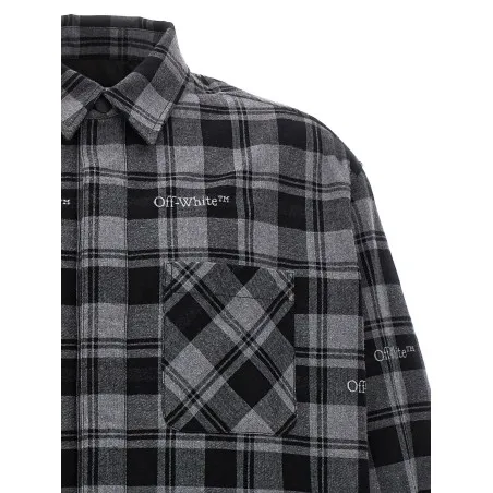 Off White Check Flannel Padded Jacket - OFF WHITE