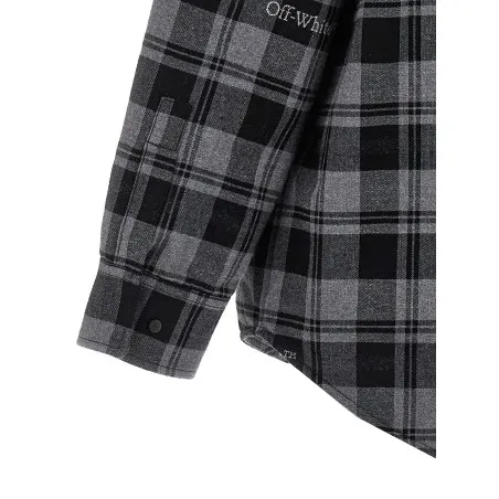 Off White Check Flannel Padded Jacket - OFF WHITE