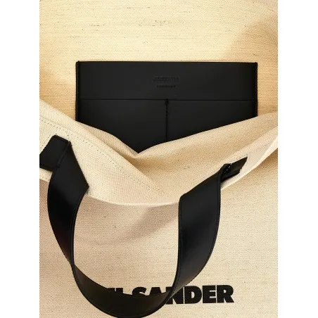 Jil Sander Border Book Tote Square Shopping Bag - JIL SANDER