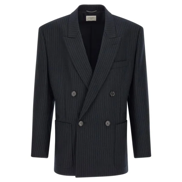 Saint Laurent Pinstriped Double-breasted Blazer - Yves Saint Laurent