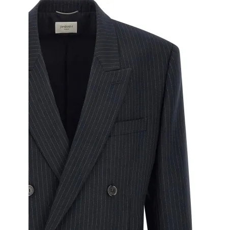 Saint Laurent Pinstriped Double-breasted Blazer - Yves Saint Laurent
