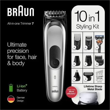 Tondeuse BRAUN  MGK7220 MULTIFONCTION 10 EN 1 - BRAUN