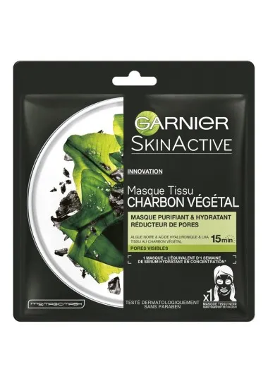 Masque visage Lissant Garnier  CHARBON PURE - Garnier