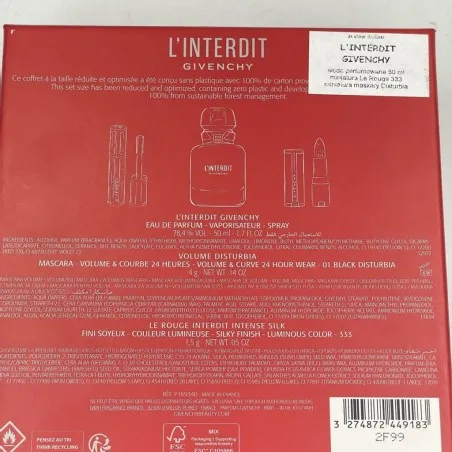 Coffret Parfum Femme GIVENCHY L'INTERDIT  MINI MASCARA + ROUGE À LÈVRES - GIVENCHY