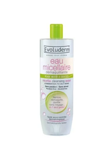 Eau Micellaire evoluderm  PEAUX MIXTE - evoluderm