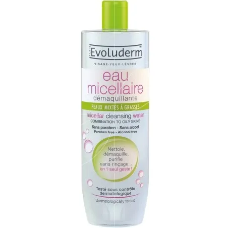 Eau Micellaire evoluderm PEAUX MIXTE - evoluderm