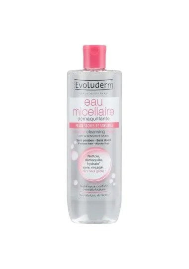 Eau Micellaire evoluderm  PEAUX SÈCHE - evoluderm