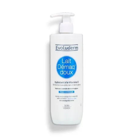 Lait Démaquillant evoluderm HYDRATANT A LA VITAMINE E Peaux Normales 500ml - EVOLUDERM