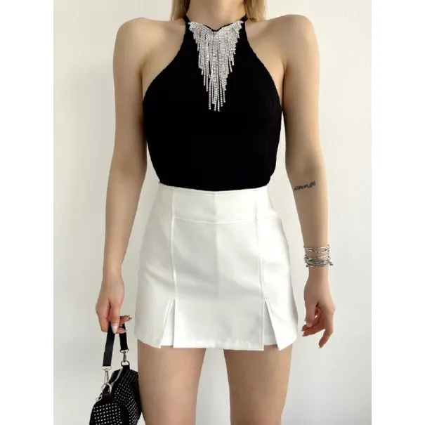 Top En Maille Court Avec Strass SH/3262 - Unbranded Top En Maille Court Avec Strass SH/3262 - Unbranded