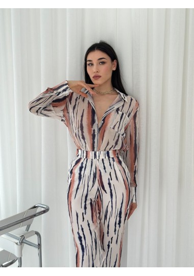 Set En Satin À Imprimé Zèbre Soldes Shein - 1
