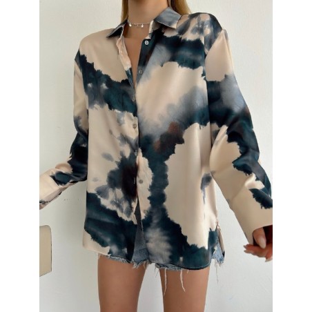 Chemise satinée tie and dye