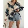 Chemise large évasée en satin Tie and dye SH/3229 - Unbranded