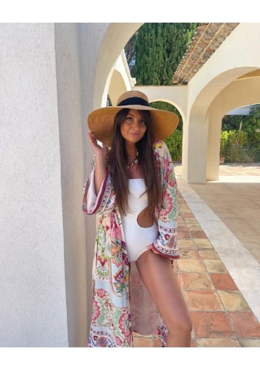 Kimono Imprimé Satiné Soldes Shein - 2