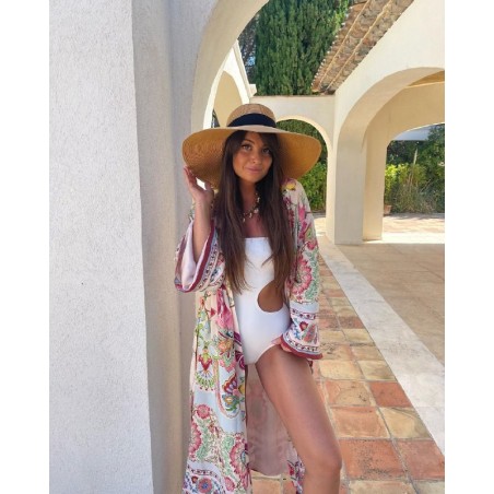 Kimono Imprimé Satiné Soldes Shein - 2
