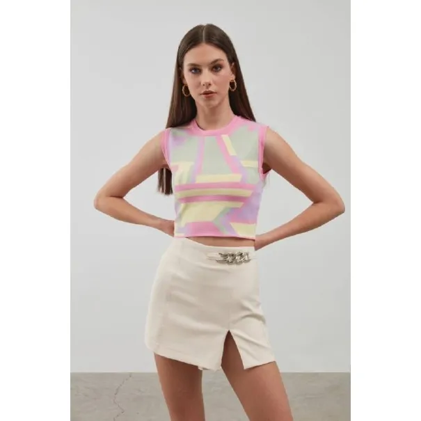 Crop Top Imprimé SH/3398 - Unbranded Crop Top Imprimé SH/3398 - Unbranded