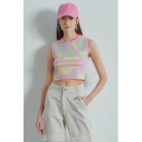 Crop Top Imprimé SH/3398 - Unbranded
