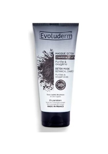 Masque visage detox evoluderm  AU CHARBON VÉGÉTAL ACTIF - evoluderm