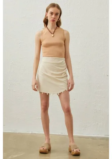 Jupe Courte En Lin SH/7167 - Unbranded