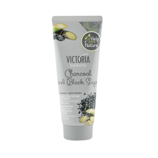 Gommage de visage Victoria beauty  GOMMAGE CHARBON ET SUCRE NOIR - Victoria beauty