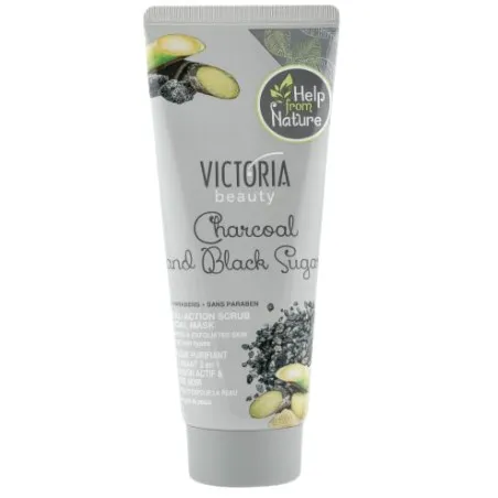 Gommage de visage Victoria beauty  GOMMAGE CHARBON ET SUCRE NOIR - Victoria beauty