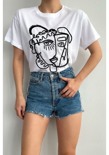 T-shirt Basique En Blanc