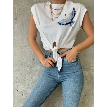 T-shirt Basique Blanc Soldes Shein - 1